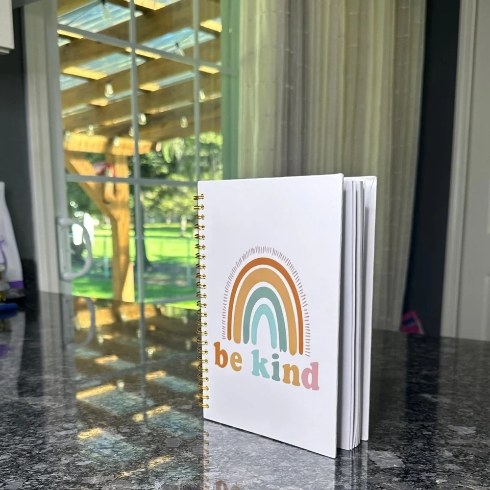 Be Kind Spiral Notebook with Rainbow Design